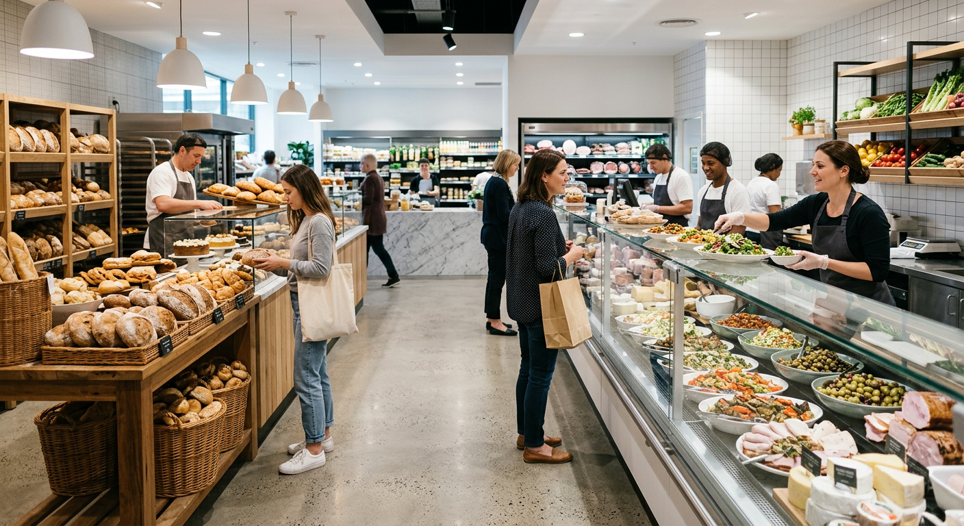 Supermarket deli and bakery department